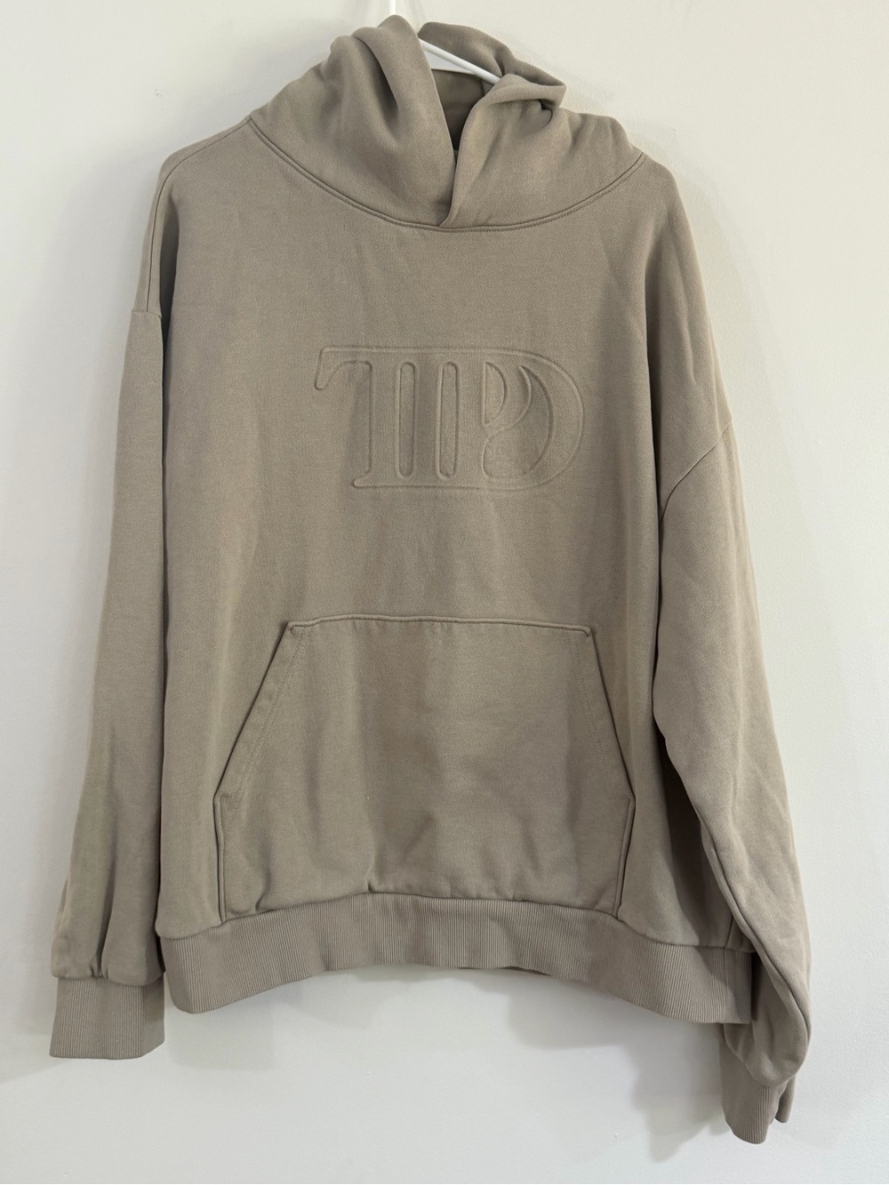 Taylor Swift Tortured Poets Department TTPD Beige Hoodie Sweatshirt Size XL